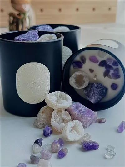 Canhwyllau Crystal Amethyst